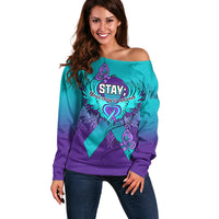 Personalised Stay Your Story is Not Over Suicide Prevention Off Shoulder Sweater - Wonder Print Shop