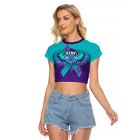 Personalised Stay Your Story is Not Over Suicide Prevention Raglan Cropped T Shirt - Wonder Print Shop