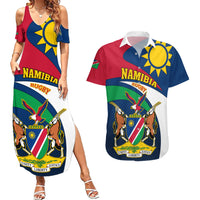 Custom Namibia Rugby Couples Matching Summer Maxi Dress and Hawaiian Shirt Welwitschias Go 2023 World Cup - Wonder Print Shop