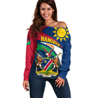 Custom Namibia Rugby Off Shoulder Sweater Welwitschias Go 2023 World Cup - Wonder Print Shop
