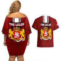 Georgia Rugby Couples Matching Off Shoulder Short Dress and Hawaiian Shirt The Lelos Go 2023 World Cup - Wonder Print Shop