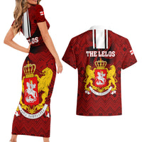 Georgia Rugby Couples Matching Short Sleeve Bodycon Dress and Hawaiian Shirt The Lelos Go 2023 World Cup - Wonder Print Shop