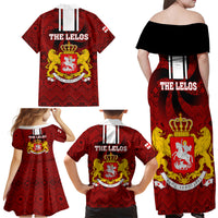 Georgia Rugby Family Matching Off Shoulder Maxi Dress and Hawaiian Shirt The Lelos Go 2023 World Cup - Wonder Print Shop