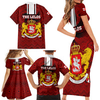 Georgia Rugby Family Matching Short Sleeve Bodycon Dress and Hawaiian Shirt The Lelos Go 2023 World Cup - Wonder Print Shop