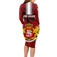 Georgia Rugby Long Sleeve Bodycon Dress The Lelos Go 2023 World Cup - Wonder Print Shop