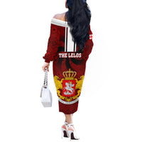 Georgia Rugby Off The Shoulder Long Sleeve Dress The Lelos Go 2023 World Cup - Wonder Print Shop