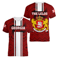 Georgia Rugby Women V Neck T Shirt The Lelos Go 2023 World Cup - Wonder Print Shop