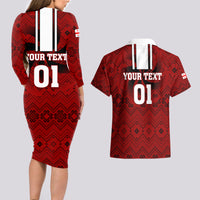 Custom Georgia Rugby Couples Matching Long Sleeve Bodycon Dress and Hawaiian Shirt The Lelos Go 2023 World Cup - Wonder Print Shop