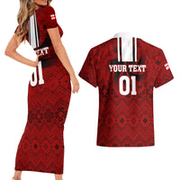 Custom Georgia Rugby Couples Matching Short Sleeve Bodycon Dress and Hawaiian Shirt The Lelos Go 2023 World Cup - Wonder Print Shop