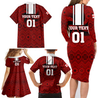 Custom Georgia Rugby Family Matching Long Sleeve Bodycon Dress and Hawaiian Shirt The Lelos Go 2023 World Cup - Wonder Print Shop