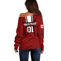 Custom Georgia Rugby Off Shoulder Sweater The Lelos Go 2023 World Cup - Wonder Print Shop