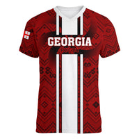 Custom Georgia Rugby Women V Neck T Shirt The Lelos Go 2023 World Cup - Wonder Print Shop