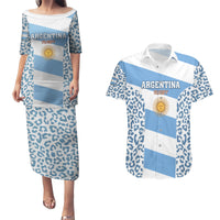Custom Argentina Rugby Couples Matching Puletasi Dress and Hawaiian Shirt Los Pumas Go 2023 World Cup - Wonder Print Shop