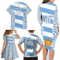 Custom Argentina Rugby Family Matching Long Sleeve Bodycon Dress and Hawaiian Shirt Los Pumas Go 2023 World Cup - Wonder Print Shop