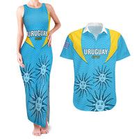 Uruguay Rugby Couples Matching Tank Maxi Dress and Hawaiian Shirt Los Teros Go 2023 World Cup - Wonder Print Shop