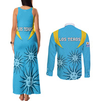Uruguay Rugby Couples Matching Tank Maxi Dress and Long Sleeve Button Shirts Los Teros Go 2023 World Cup - Wonder Print Shop
