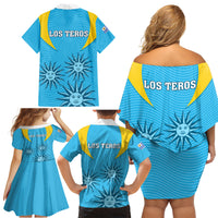 Uruguay Rugby Family Matching Off Shoulder Short Dress and Hawaiian Shirt Los Teros Go 2023 World Cup - Wonder Print Shop