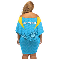Uruguay Rugby Family Matching Off Shoulder Short Dress and Hawaiian Shirt Los Teros Go 2023 World Cup - Wonder Print Shop