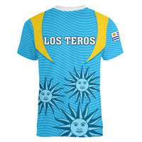 Uruguay Rugby Women V Neck T Shirt Los Teros Go 2023 World Cup - Wonder Print Shop