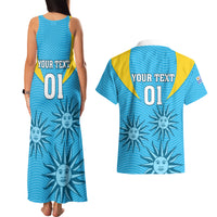 Custom Uruguay Rugby Couples Matching Tank Maxi Dress and Hawaiian Shirt Los Teros Go 2023 World Cup - Wonder Print Shop