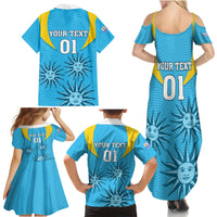 Custom Uruguay Rugby Family Matching Summer Maxi Dress and Hawaiian Shirt Los Teros Go 2023 World Cup - Wonder Print Shop