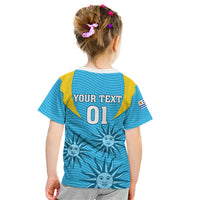 Custom Uruguay Rugby Kid T Shirt Los Teros Go 2023 World Cup - Wonder Print Shop