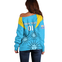 Custom Uruguay Rugby Off Shoulder Sweater Los Teros Go 2023 World Cup - Wonder Print Shop