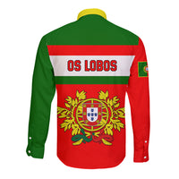 Portugal Rugby Long Sleeve Button Shirt Os Lobos Go 2023 World Cup - Wonder Print Shop