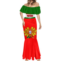 Custom Portugal Rugby Mermaid Dress Os Lobos Go 2023 World Cup - Wonder Print Shop