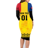 Custom Romania Rugby Family Matching Long Sleeve Bodycon Dress and Hawaiian Shirt Stejarii Go 2023 World Cup - Wonder Print Shop