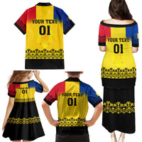 Custom Romania Rugby Family Matching Puletasi Dress and Hawaiian Shirt Stejarii Go 2023 World Cup - Wonder Print Shop