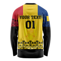 Custom Romania Rugby Long Sleeve Shirt Stejarii Go 2023 World Cup - Wonder Print Shop