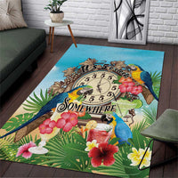 It's 5 o'clock Somewhere Area Rug Hawaiian Tropical Parrots - Wonder Print Shop