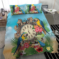 It's 5 o'clock Somewhere Bedding Set Hawaiian Tropical Parrots - Wonder Print Shop