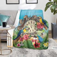 It's 5 o'clock Somewhere Blanket Hawaiian Tropical Parrots - Wonder Print Shop
