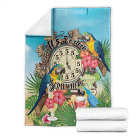 It's 5 o'clock Somewhere Blanket Hawaiian Tropical Parrots - Wonder Print Shop