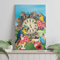 It's 5 o'clock Somewhere Canvas Wall Art Hawaiian Tropical Parrots - Wonder Print Shop