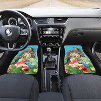 Personalized It's 5 o'clock Somewhere Car Mats Hawaiian Tropical Parrots - Wonder Print Shop