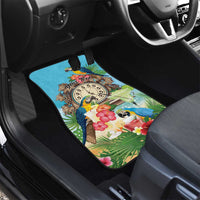 Personalized It's 5 o'clock Somewhere Car Mats Hawaiian Tropical Parrots - Wonder Print Shop