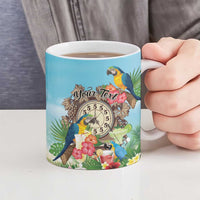 Personalized It's 5 o'clock Somewhere Ceramic Mug Hawaiian Tropical Parrots - Wonder Print Shop