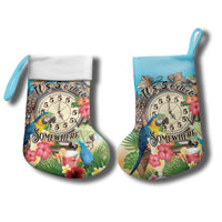 It's 5 o'clock Somewhere Christmas Stocking Hawaiian Tropical Parrots - Wonder Print Shop