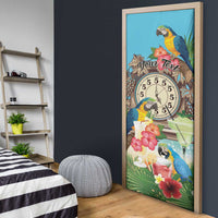 Personalized It's 5 o'clock Somewhere Door Cover Hawaiian Tropical Parrots - Wonder Print Shop