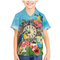 Personalized It's 5 o'clock Somewhere Family Matching Mermaid Dress and Hawaiian Shirt Hawaiian Tropical Parrots - Wonder Print Shop
