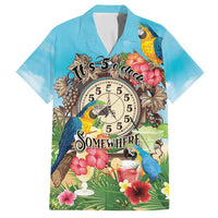 Personalized It's 5 o'clock Somewhere Family Matching Puletasi and Hawaiian Shirt Hawaiian Tropical Parrots - Wonder Print Shop