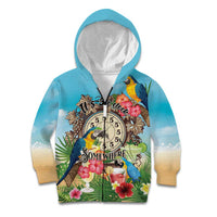 Personalized It's 5 o'clock Somewhere Kid Hoodie Hawaiian Tropical Parrots - undefined