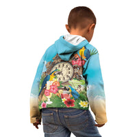 Personalized It's 5 o'clock Somewhere Kid Hoodie Hawaiian Tropical Parrots - undefined