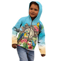 Personalized It's 5 o'clock Somewhere Kid Hoodie Hawaiian Tropical Parrots - undefined