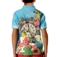 Personalized It's 5 o'clock Somewhere Kid Polo Shirt Hawaiian Tropical Parrots - Wonder Print Shop