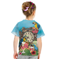 Personalized It's 5 o'clock Somewhere Kid T Shirt Hawaiian Tropical Parrots - Wonder Print Shop