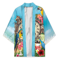 Personalized It's 5 o'clock Somewhere Kimono Hawaiian Tropical Parrots - Wonder Print Shop